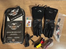 NWOT Harley Davidson Women's S Black Leather Electric Heated Gloves 98231 picture