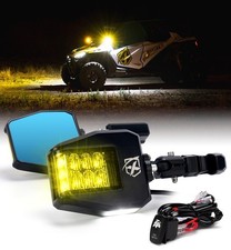 Xprite Aluminum UTV Side Mirrors Amber LED Puddle Light Fits RZR Pioneer Can-Am picture