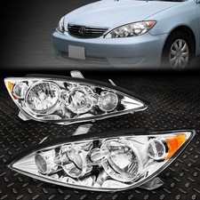 FOR 05-06 TOYOTA CAMRY FACTORY STYLE CHROME HOUSING AMBER CORNER HEADLIGHT LAMPS picture