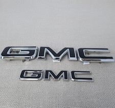 2021-24 For GMC Yukon Yukon XL GM Front & Rear Chrome Black Emblem Kit 84729912 picture