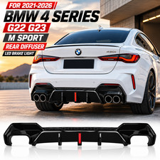 2021-2026 BMW G22 G23 430i M440i M Sport Rear Diffuser LED Black Round Tips picture