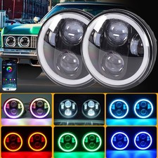 2x 5-3/4 5.75 Round LED Hi/Lo DRL Headlights For Chevy Impala Bel Air El Camino picture