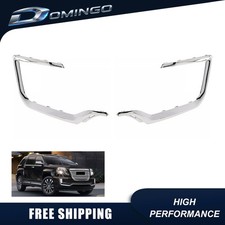 Fits 2016-2017 GMC Terrain Pair Front Chrome Molding Bumper Trim Set picture