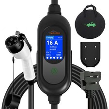 Portable Level 1 & Level 2 EV Charger, 40FT Cable, 16A Adjustable EVSE with LCD picture