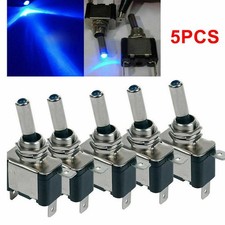 5pc 12V 20A Blue LED Light Toggle Rocker Switch Control ON/OFF Marine Car Boat picture