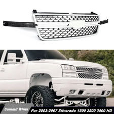 Summit White Grille Assembly For 2003-2007 Silverado 1500 2500 3500 HD LS LT WT picture