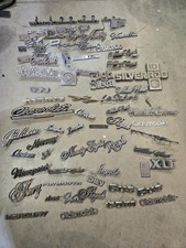 Vintage OEM Car & Truck Emblems Badges Nameplates Mixed Lot Damaged Read picture