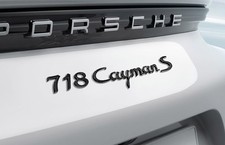 Porsche 718 Cayman S OEM Glossy Black Emblem Nameplate picture