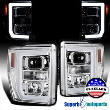 Fits 2008-2010 Ford F250 F350 F450 F550 Super Duty Projector Headlights LED Bar picture