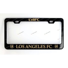 Los Angeles FC Gold Lettes Black Metal License Plate Frame  +Screw Caps  