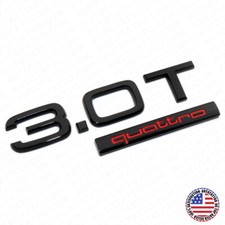 04-22 Audi Rear Trunk Lid 3.0T Quattro Nameplate Emblem Badge Black Red picture