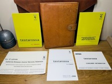 1989 1990 FERRARI TESTAROSSA OWNERS MANUAL SET + SCHEDONI LEATHER POUCH 4.9P V12 picture