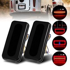 2PCS Rectangle LED Truck Trailer Turn Tail Brake Lights Flowing DRL Reverse Lamp picture