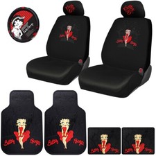 New Betty Boop Car Accessories Front Seat & Embroidered Headrest Covers Set picture