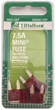 Littelfuse MIN7.5BP MINI 297 Series Fast-Acting Automotive Blade Fuse - Pack of picture