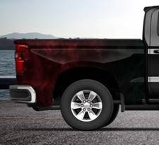 Mist Red Skulls Ghost Truck Wrap Vinyl Bed Side DS PS Graphic Decal Tailgate picture