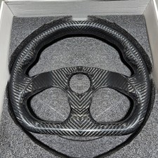Hiwowsport Carbon Fiber Racing Steering Wheel Flat Bottom 320mm Diameter 6 Bolt picture