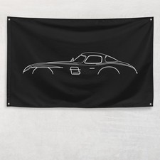 300 SLR Uhlenhaut Coupe W196 1954-1955 Flag 3x5 ft Banner Car Silhouette Garage picture
