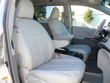 Clazzio PVC Light Gray Seat Covers for 2015-2020 Toyota Sienna 8 passenger picture