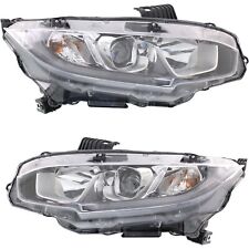 Halogen Headlight For 2016-2018 Honda Civic Pair LH and RH picture