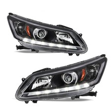 For 2013-2015 Honda Accord Sedan w/ LED DRL Projector Halogen Headlights Pair picture