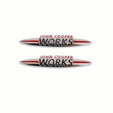 2X 9CM Metal John Cooper Works Emblem Badge Sticker For Mini JCW R50 R53 R55 R56 picture