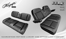 Kozip Aeris Front and Rear Seat Cushion Set EZGO RXV/TXT (Black w/ White Piping) picture