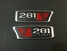 S281 OF SALEEN 281 Accessories EMBLEM NEVER INSTALLED CHROME BLACK /RED -1PAIR picture