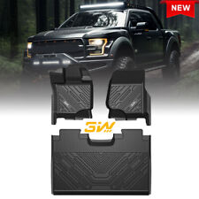 3W Car Floor Mats For 2015-2023 Ford F-150 SuperCrew Cab All Season TPE Liners picture