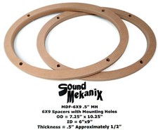 6X9 MDF Speaker / Spacer Rings, 6x9