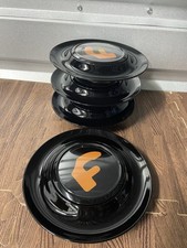 4Pcs Black Orange Hubcaps Fits Forgiato XL 7.2in Floating Wheel Center Caps picture