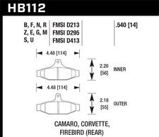 Fits Hawk 85-97 Chevrolet Camaro W/rear Disc Brakes/84-96 Chevrolet Corvette picture