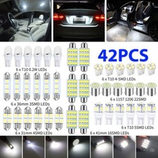 42PCS Car Interior White Combo LED Map Dome Door Trunk License Plate Light Bulbs picture
