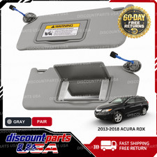 For 2013 - 2018 Acura RDX Gray Pair Sun Visor w/ Light & Mirror [NEW] picture