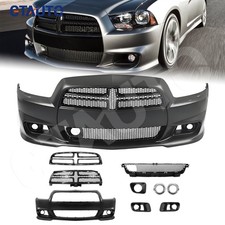 SRT8 Style Bumper Cover Upper Lower Grille Kit w/ACC For 2008-2014 Dodge Charger picture