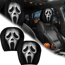 2 PCS Ghost Headrest Covers Glow in dark Scary Face Printing Universal Car picture