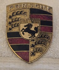 GENUINE ORIGINAL PORSCHE 911 CREST FRONT HOOD BADGE EMBLEM STUTTGART 90155921020 picture