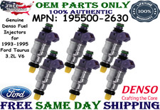 Genuine Denso 6PCS Fuel Injectors for 1993-1995 Ford Taurus 3.2L V6 #195500-2630 picture