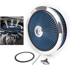 Air Cleaner Set 14 In. x 3 In. Super Flow Washable Blue Air Cleaner Kit Raised picture