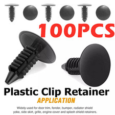 100x 8mm Bumper Clips Auto Car Hole Plastic Rivets Fastener Fender Push Pin NEW picture