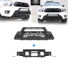 For 2012-2015 Toyota Tacoma Front Bumper Steel w/Winch Plate Black Textured picture