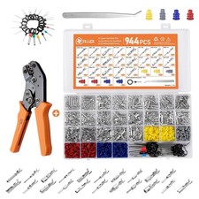 Filluck 945Pcs Pin Connector Kit,Car 1/1.5/1.8/2.2/2.8/3.5mm, Silver picture