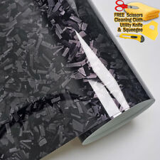 Premium Forged Carbon Fiber Vinyl Film Wrap Roll High Gloss Black Sticker Decal picture