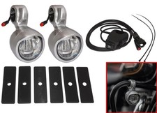 2x Silver LED Fog Light For Royal Enfield Goan Classic New Reborn Bullet 350 NEW picture