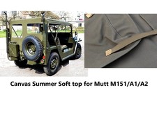 Canvas Summer Soft Top Fits M151,M151A1,M151A2 MUTT Military Truck picture