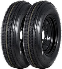 2x Trailer Tires 12'' Rims 5.30-12 5.30x12 5.30-12 5.30 6PR Load Range C 5 Lug picture