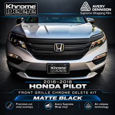 Chrome Delete Vinyl fitting a 2016- 2018 Honda Pilot Grill (Matte Black) picture