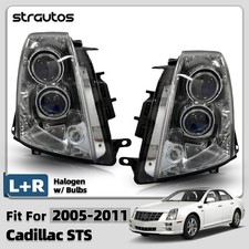 For 2005-2011 Cadillac STS Halogen Headlight w/ Bulbs Left+Right Pair picture