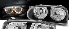 Angel style Black Smoked Chrome Headlights VW GOLF III MK3 91-97 picture
