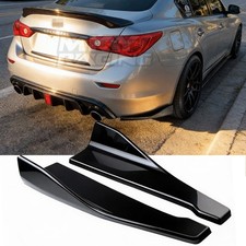 Pair Glossy Black Sport Rear Bumper Diffuser Side Splitter for Infiniti Q50 picture